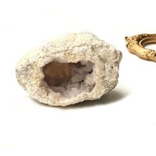 天然原礦瑪瑙招財小白晶洞 白水晶 辦公室 療癒 可消磁晶石飾品