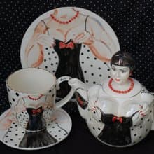 Porcelain Set Tea service Handmade Ceramic Teapot,Coffee tea mug,Saucer,plate