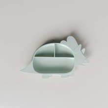 Besovida I 恐龍全矽膠學習餐盤－三角龍 (薄荷綠)