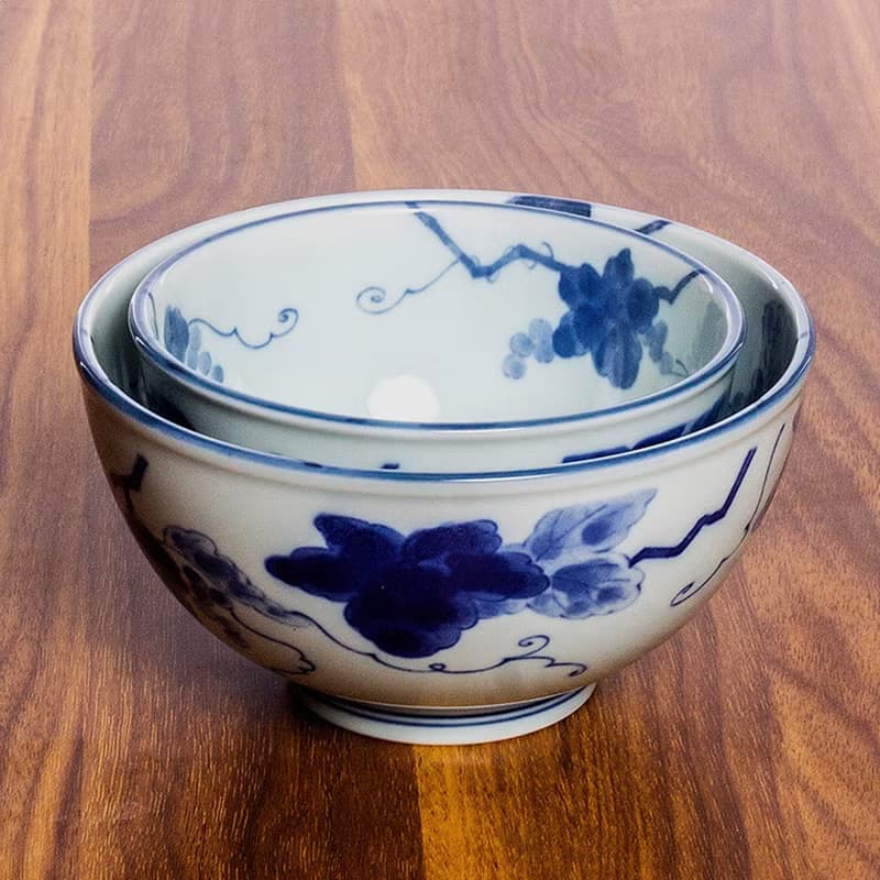 美濃燒日本進口藍染葡萄陶瓷釉下彩不規則菜盤子家用日式餐具碗碟