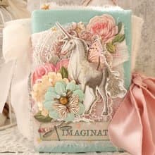 Fairy Unicorn junk journal handmade blank Fantazy rainbow notebook fairytale