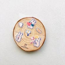 啵尼兔 / 可愛防水日本PET貼紙 / 餅乾朋友