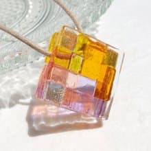 【Special】幸せガラス(しあわせ【歩】)ネックレス【アロマペンダントに変更可】【受注制作】