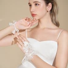 【New】Odelette 荷葉蕾絲綁帶短手套(配件)