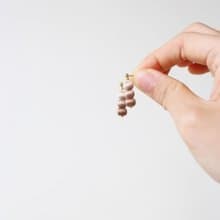 串珠耳飾_串丸子/藕色/beading earing