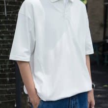 Polo 立體剪裁寬鬆版型翻領短袖 日系潮流純色基本款百搭T恤男