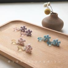 水晶小花耳飾