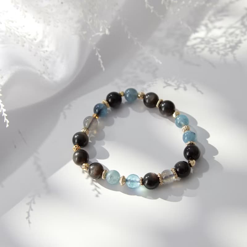 l First Love 初戀 l  月光石 拉長石 黑曜石 海藍寶