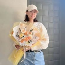 希望 橘黃色系 永生玫瑰花束 / 七夕花束 情人節禮物 畢業花束