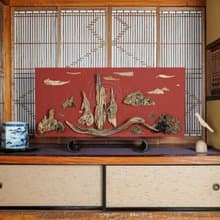 流木で描く山水画  流木アート 壁装飾  １４