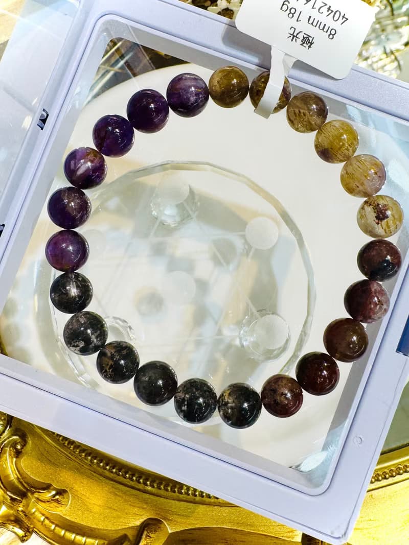 天然極光老礦濃色8mm18g手珠可通人體七輪提高靈性發揮潛能