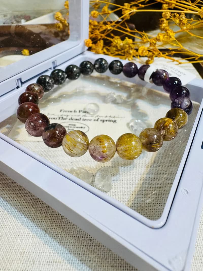 天然極光老礦濃色8mm18g手珠可通人體七輪提高靈性發揮潛能