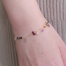 hátíð bracelet 天然石チェーンブレスレット　スモーキークォーツ ガーネット ラピスラズリ トルマリン　クリスマス　贈り物　プレゼント　ギフト