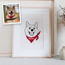 Custom dog portrait (DIGITAL FILE)  Funny handdrawn pet portrait / Shiba Inu