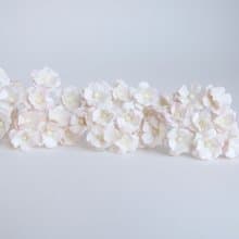 paper flower, 100 pcs. hydrangea paper, size 1.5 cm.,pale pink brush ivory color