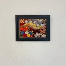 きものアートフレーム100 　刺繍着物 花 和モダン 和風インテリア プレゼント 結婚祝 新築祝 長寿祝 縁起物 額装インテリア