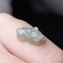 【招財神獸】冰種翡翠小貔貅擺飾 | 天然緬甸玉翡翠A貨 | 送禮