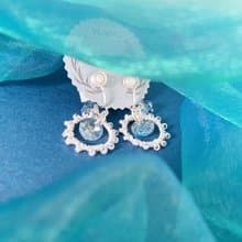 YLANG【小太陽-雪藏系列】 Swarovski水晶/藝術銅線(無痛耳夾/勾)