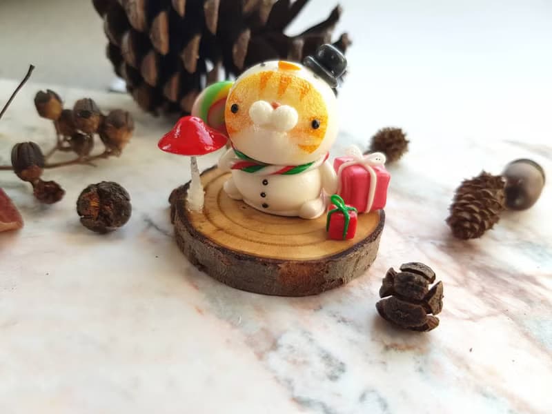 聖誕節貓咪微景-雪人小肥仔(單支)