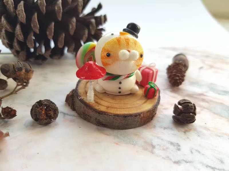 聖誕節貓咪微景-雪人小肥仔(單支)