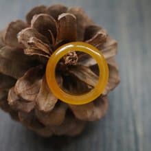 冰種瑪瑙戒指黃冰糖指環素戒圈禮盒裝