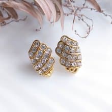 Vintage Jewelry 西洋古董飾品 TRIFARI 摩登對稱 小巧 針式耳環