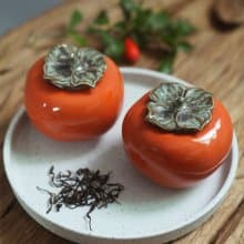 柿柿如意茶葉罐  高溫陶瓷  柿子造型  新年禮物