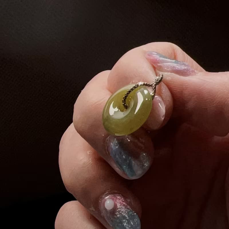 【願‧平安】黃飄綠花翡翠平安扣吊飾|天然緬甸翡翠A貨|送禮