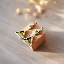 【24小時出貨】彩色玻璃耳環/鑲嵌玻璃