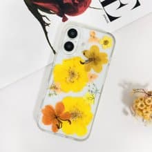 天然橙黃花手工押花手機殼 適用於iPhone 16 Pro Max Samsung S25