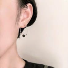 │質感│ 黑火山石 • 輕耳飾 • 純銀耳環 • 設計師原創