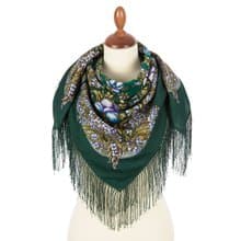 Authentic Pavlovo Posad Russian Shawl Scarf Soft 100% Wool 89x89 cm 1844-9