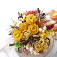 慶典的花火.喜氣黃色系.開幕送禮.不凋花乾燥花.永生花.首選.