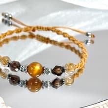 Sunshine加州陽光祈願開水晶手鍊 -鈦晶/黃金骨幹太陽