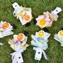 畢業花禮微笑針織向日葵花束