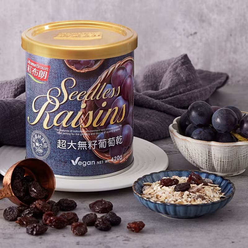 【紅布朗】超大無籽葡萄乾 (420g/罐)果乾
