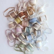 Silk Twine | Narrow Silk Ribbons on Wood Spool | Many Colors Available