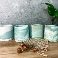 【手作水泥盆】大海的顏色/ 盆器