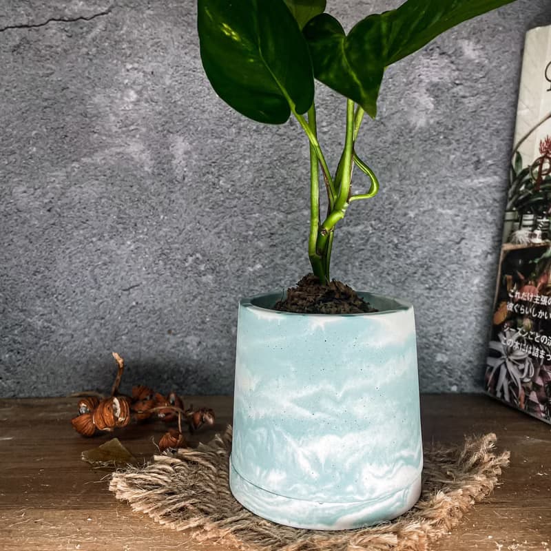 【手作水泥盆】大海的顏色/ 盆器