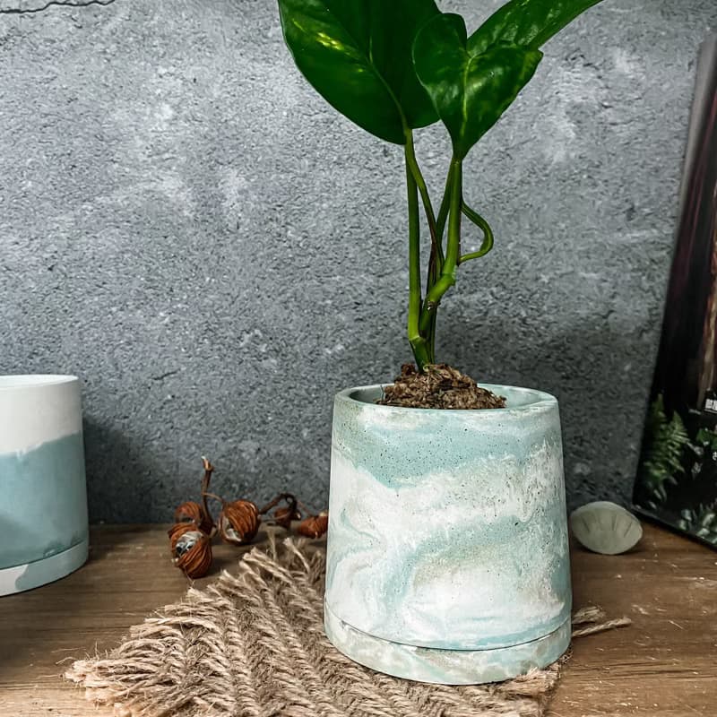 【手作水泥盆】大海的顏色/ 盆器