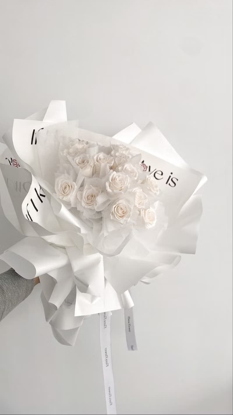 Flora Flower永生玫瑰花束-白文字風仙女款
