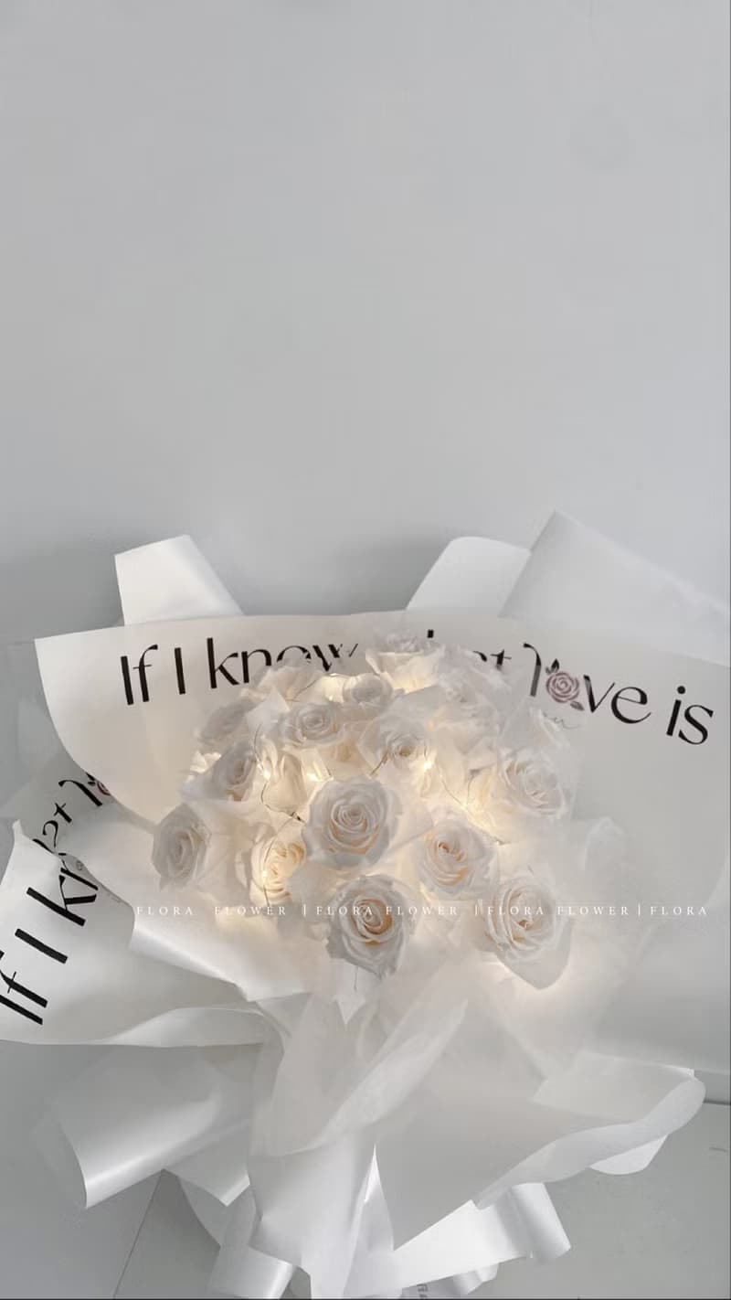 Flora Flower永生玫瑰花束-白文字風仙女款