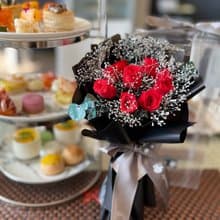 可寄台灣 紅色 迷你 9 枝 玫瑰花 保鮮花束 永生花束 不凋花束