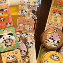 【好吃大頭貼】【咖啡屋】可愛古早韓系模切貼紙卷