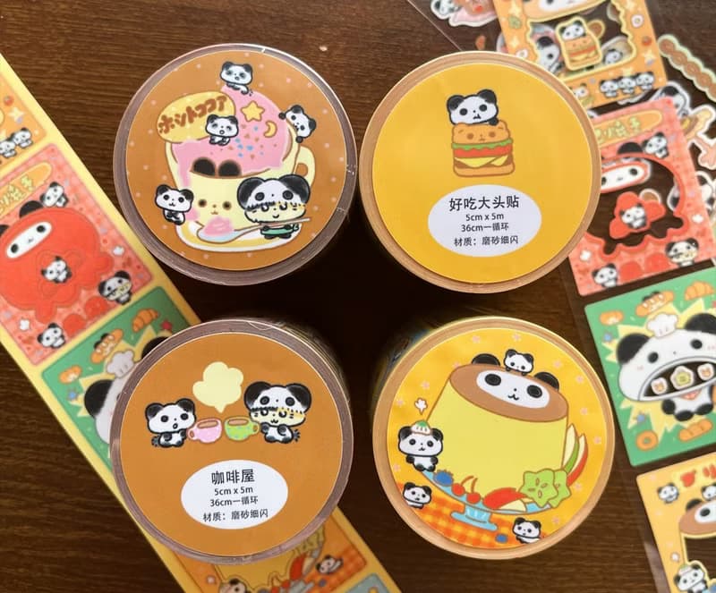 【好吃大頭貼】【咖啡屋】可愛古早韓系模切貼紙卷