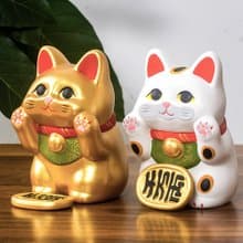 日本京都龍虎作千萬兩吸窗賣萌招財貓  居家室內桌面擺件開業送禮