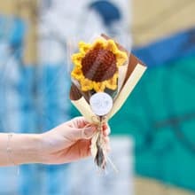 太陽花/向日葵鉤織永生花束 - 單枝