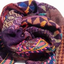 喀什米爾Cashmere/水煮羊毛披肩/針織圍巾/刺繡圍巾/羊絨披巾-花