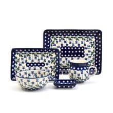 波蘭手工陶長盤5件組