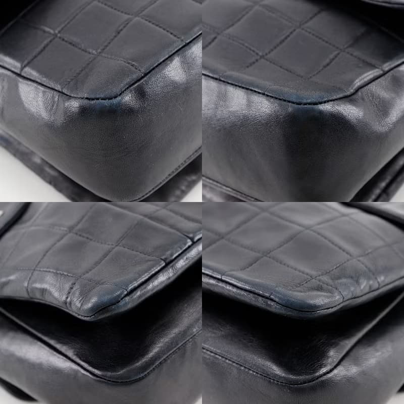 【日本直送】シャネル CHANEL 2.55 チョコバー ショルダーバッグ チェーンショルダー ヴィンテージ ラムスキン 黒 レディース【中古】